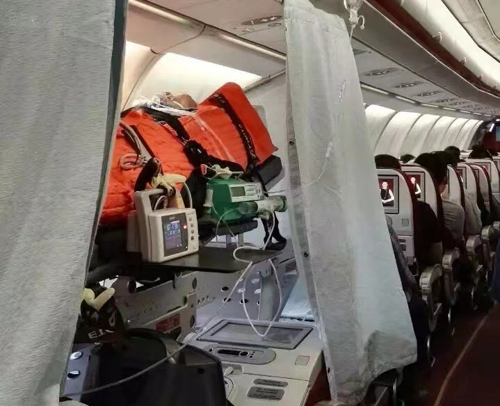 鹿寨县跨国医疗包机、航空担架